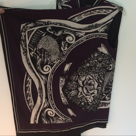 DKNY Purple, Black, & Beige Drape Vest Size M/L - Picture 4 of 7